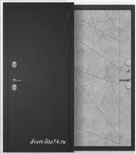 Черный муар с блестками - Бетон серый светлый