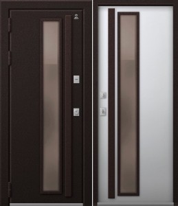 дверь Центурион Термо Т-14 Шоколад муар - Кашемир белый