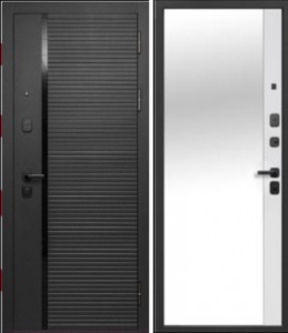 Дверь входная Ferroni 9 см Эмалит белый с зеркалом)