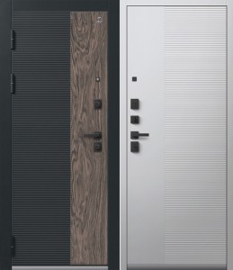 дверь Центурион C 112 Кварц черный+Орех мокко - Белый
