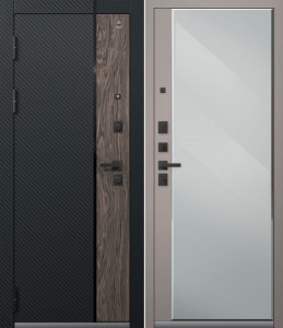 дверь Центурион C 110 Кварц черный + Орех мокко - Кашемир грей