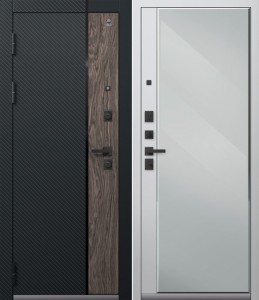 Входная дверь Центурион C 110 Кварц черный + Орех мокко - Кашемир белый