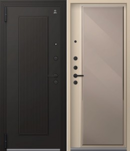 дверь Центурион C 110 Кварц черный + Орех мокко - Кашемир латте