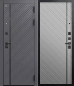 дверь В-18 Черный муар/ Кашемир графит - Кашемир сильвер