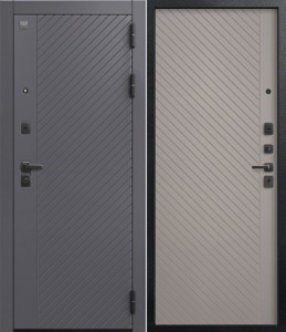 дверь Центурион В-16 Черный муар+Кашемир графит+Кашемир сильвер