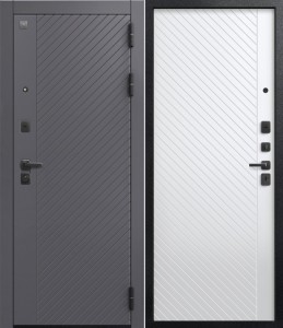 дверь Центурион В-16 Черный муар+Кашемир графит +Кашемир белый)