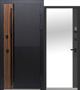 Luxor 2мдф Дуб Диагональ зеркало Smart Орех каньон коньяк, сатин черный / Сатин черный